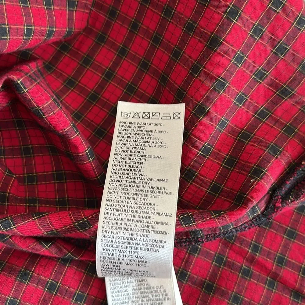 NWT Diesel Western Red & Black Plaid Button-Up Shirt – Size 14Y Style Cacey